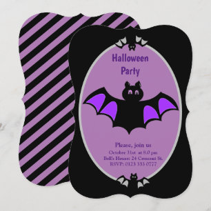 Invitation d'Halloween avec chauves-souris moderne