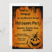 Invitation d'Halloween avec Citrouille (Devant / Derrière)
