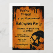 Invitation d'Halloween avec crâne (Devant / Derrière)