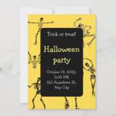 Invitation d'Halloween avec squelettes dansants (Devant)