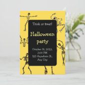 Invitation d'Halloween avec squelettes dansants (Debout devant)