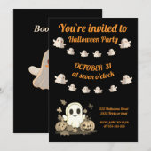 Invitation d'Halloween avec un fantôme mignon (Devant / Derrière)