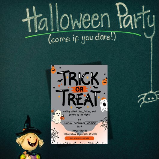 Invitation d'Halloween avec un texte chinois mysté
