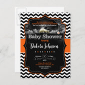 Invitation d'Halloween Baby shower Chevron (Devant / Derrière)