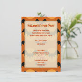 Invitation d'Halloween Bats orange et noirs (Debout devant)