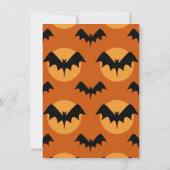Invitation d'Halloween Bats orange et noirs (Dos)