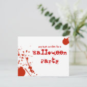 Invitation d'Halloween blanc éclaboussé de sang d' (Debout devant)