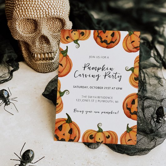 Invitation d'Halloween citrouille