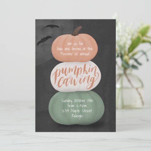 Invitation d'Halloween citrouille (Debout devant)