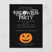 Invitation d'Halloween citrouille de Jack effrayan (Devant)
