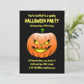 Invitation d'Halloween citrouille effrayante (Debout devant)