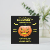 Invitation d'Halloween citrouille effrayante (Debout devant)