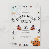 Invitation d'Halloween citrouille, Nuit d'Hallowee (Devant / Derrière)