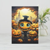 Invitation d'Halloween Citrouilles heureux (Debout devant)