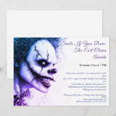 Invitation d'Halloween Clown - Sinister Smile (Devant / Derrière)