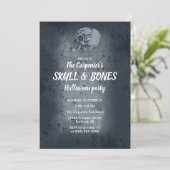 Invitation d'Halloween crâne et os (Debout devant)
