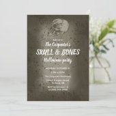 Invitation d'Halloween crâne et os (Debout devant)