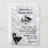 Invitation d'Halloween Damask et Sparkly Silver (Devant)