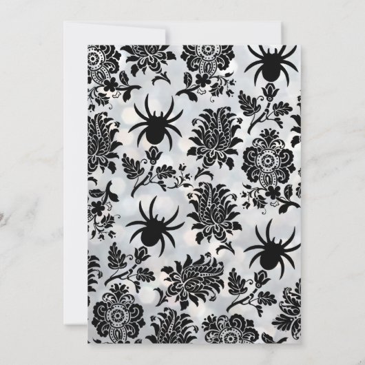 Invitation d'Halloween Damask et Sparkly Silver (Dos)