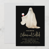 Invitation d'Halloween de la fête fantôme éffrayan (Devant / Derrière)