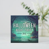 Invitation d'Halloween de la forêt verte éffrayant (Debout devant)