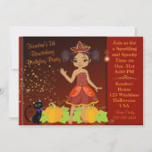 Invitation d'Halloween de la princesse noire afro- (Devant)