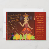 Invitation d'Halloween de la princesse noire afro- (Dos)