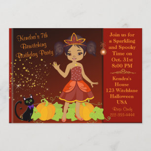 Invitation d'Halloween de la princesse noire afro-