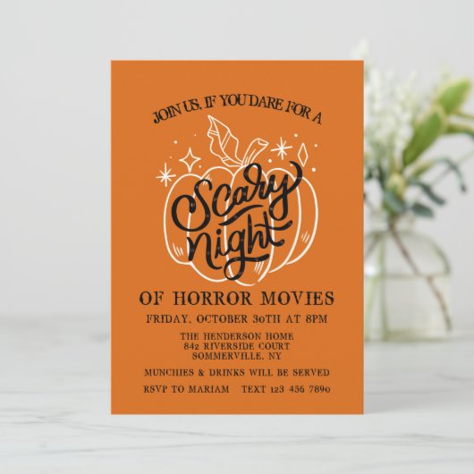 Invitation d'Halloween de nuit effrayant (Debout devant)