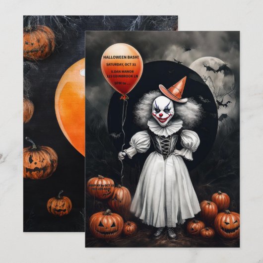 Invitation d'Halloween déplaisant (Devant / Derrière)