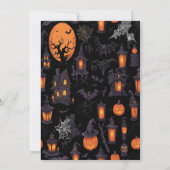 Invitation d'Halloween déplaisant avec une demeure (Dos)