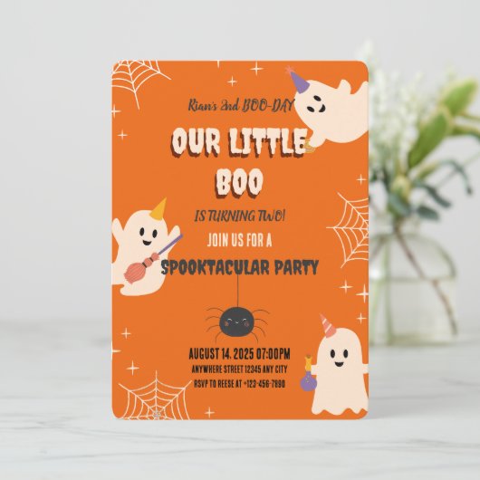 Invitation d'Halloween du 2e anniversaire (Debout devant)