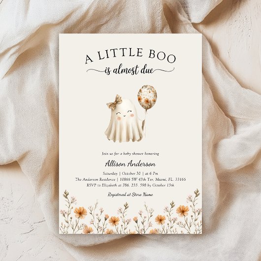 Invitation d'Halloween du Baby shower fantôme mign