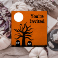 Invitation d'Halloween du cimetière effrayant, ora