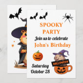 Invitation d'Halloween éffrayant (Devant / Derrière)