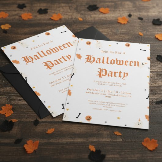 Invitation d'Halloween éffrayant - Invi de fête Éf