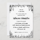 Invitation d'Halloween Éffrayant noir et blanc (Devant)