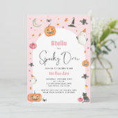 Invitation d'Halloween éffrayant One Girl 1er Boo (Debout devant)