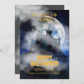 Invitation d'Halloween éffrayante, fête d'Hallowee (Devant / Derrière)