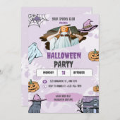 Invitation d'Halloween éffrayante, fête d'Hallowee (Devant / Derrière)