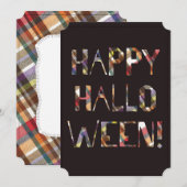 Invitation d'Halloween en forme avec des lettres p (Devant / Derrière)