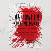 Invitation d'Halloween en marbre craqué et éclabou (Devant / Derrière)