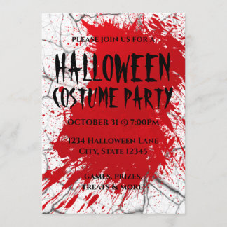Invitation d'Halloween en marbre craqué et éclabou