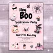 Invitation d'Halloween Enfants mignonne rose fête 