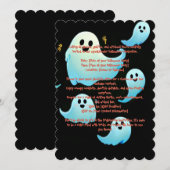 Invitation d'Halloween Fantôme Effrayant (Devant / Derrière)