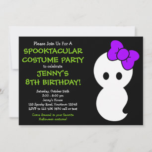 Invitation d'Halloween fantôme mignon