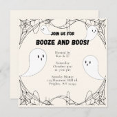 Invitation d'Halloween fantôme vintage (Devant / Derrière)