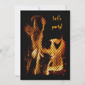 Invitation d'Halloween Flames dansantes (Devant)