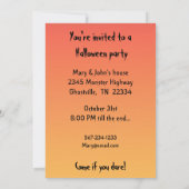 Invitation d'Halloween Flames dansantes (Dos)