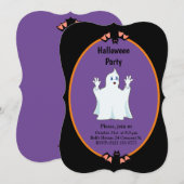 Invitation d'Halloween Ghost & Bats (Devant / Derrière)